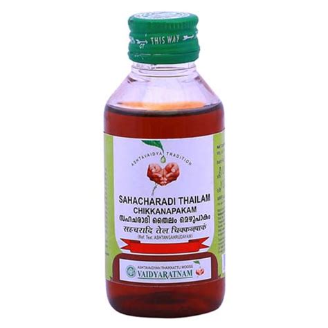 Buy Vaidyaratnam Sahacharadi Thailam Chikkanapakam 100ml Ayushmedi