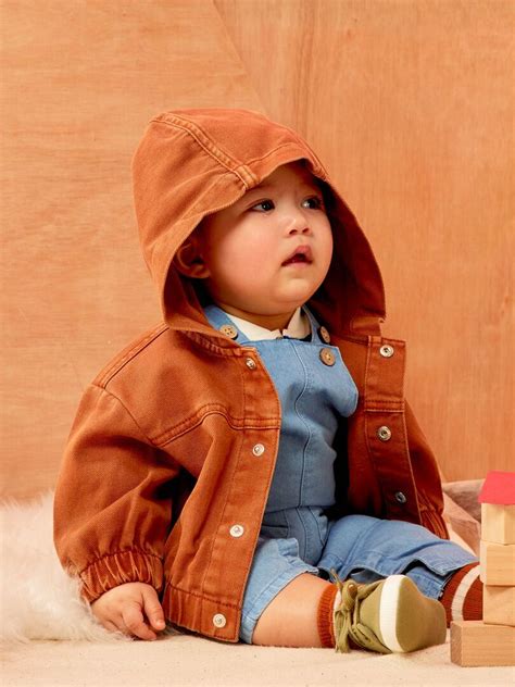 Veste en twill pur coton à capuche Marron Kiabi 8 00