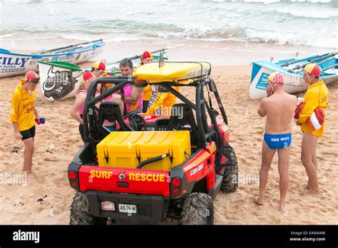 Surf Rescue Lifesavers Personnel On Dee Why Beach Sydney NSW