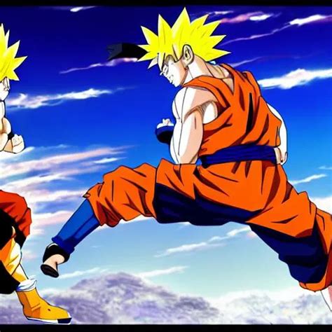 Anime Goku And Naruto Fighting Openart