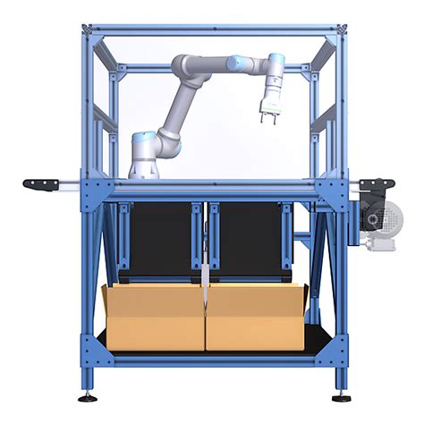 Enclosed Cobot Workstation With Universal Robots Ur E And Conveyor