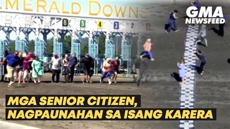 Mga Senior Citizen Nagpaunahan Sa Isang Karera GMA News Feed Video