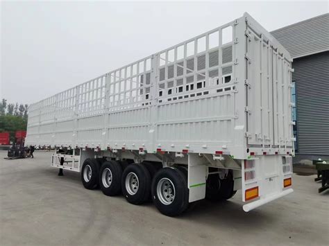 3 4 Axles 30 T 60 Tons Flatbed Drop Side Wall Cargo Transport Fence