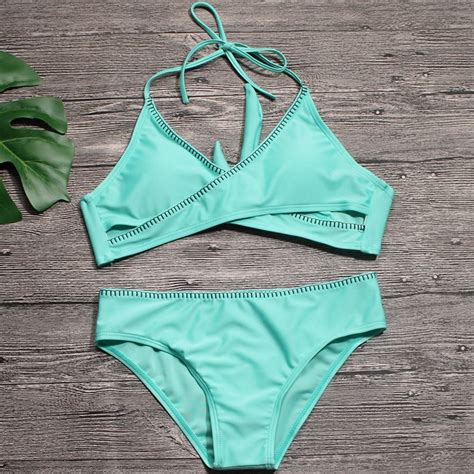 Women Sexy Bikini High Quality Swimsuit Girls Beach Wear Solid Color