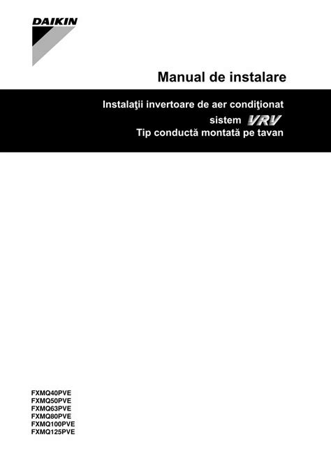 Pdf Manual De Instalare Daikin Eu Fxmq Pve Instala Ii