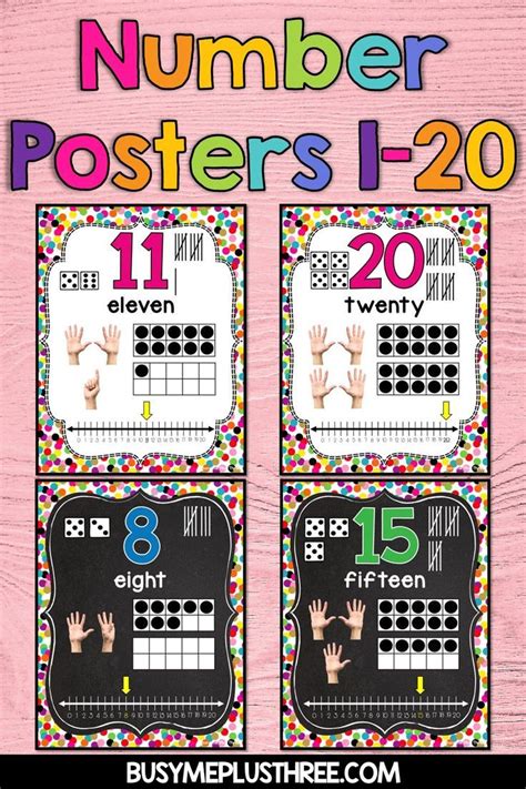 Number Posters 1 20 Confetti Theme In White And Chalkboard Confetti Theme Number Poster