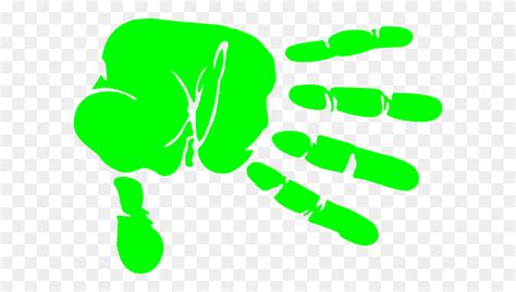 Hand Print Green Clip Art Handprint Clipart Stunning Free The Best