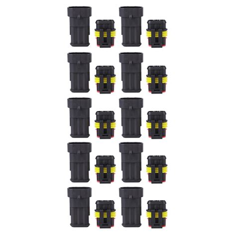 Industrial Supplies 10 Set 3 Pin Way Waterproof Electrical Connector