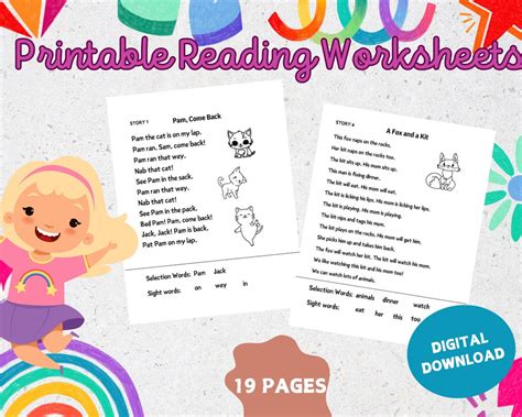 Reading Activities for Kindergarten Printable Reading Worksheets Teacher Resource Reading ...