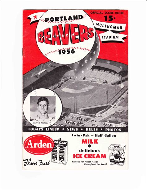 Portland Beavers Baseball program, 1956 | Baseball program, Baseball ...