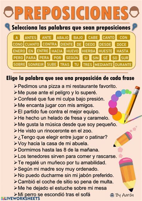 Preposiciones Ficha Interactiva Teaching Spanish Spanish