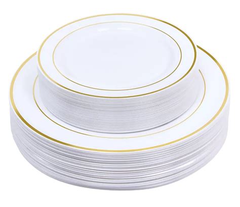 Platos Desechables Elegantes de Plástico 50 Piezas Blancos Coppel