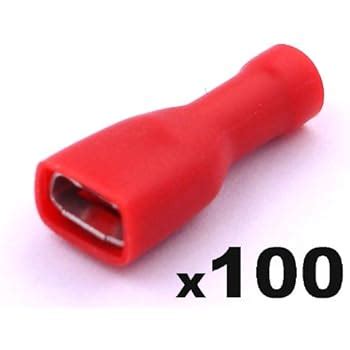 Cosse Electrique Femelle Total Isolée 6 3 mm Rouge Lot de 100 Cosses