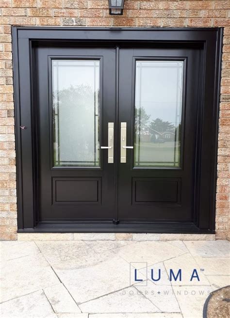 Fiberglass Double Entry Doors With Transom Glass Designs