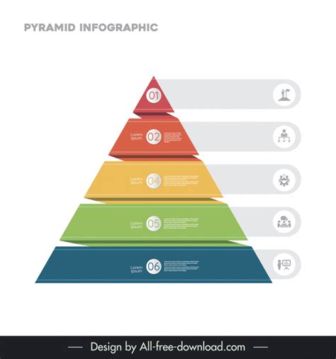 Pyramid Infographic Template Modern Elegant 3d Geometry Vectors Images