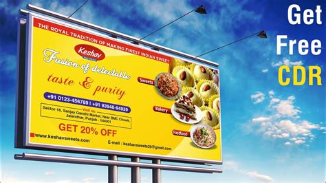 Sweets Shop Banner Design In Coreldraw X7 Fast Food Banner Design