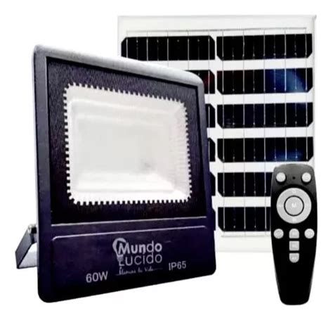 Reflector Led Solar 60w 600watts Luz Rgb C Panel Y Control Meses Sin