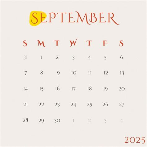 Psd Instagram Post Septiembre 2025 Plantilla De Calendario De