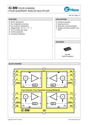 IC BM Quad Four Quadrant Analog Multiplier IC Haus PDF Catalogs