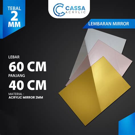 Jual Akrilik Lembaran Mirror 2mm Acrylic Sheet Gold Silver Rose Gold