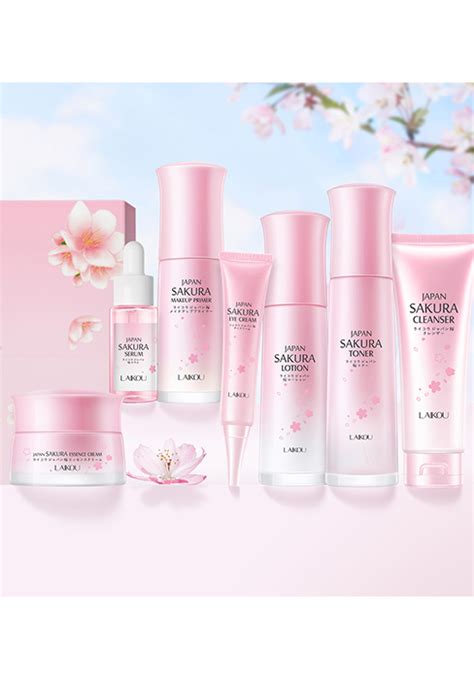 Laikou Skincare Set Japan Sakura Skin Care Sets Kits Cleanser