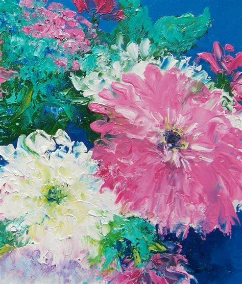 Chrysanthemums Still Life Oil Painting Flower Painting Etsy