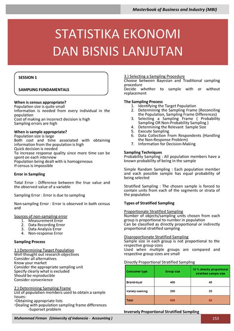 Statistika Ekonomi Dan Bisnis Lanjutan When Is Census Appropriate