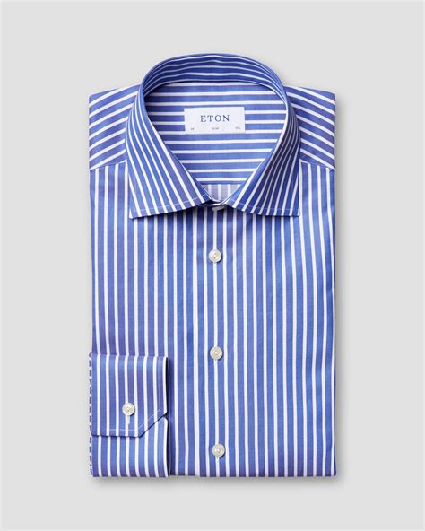 Blue Bengal striped twill shirt - Eton