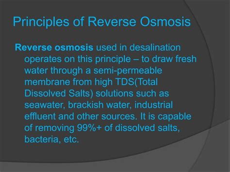 Reverse Osmosis Principles And Analysis