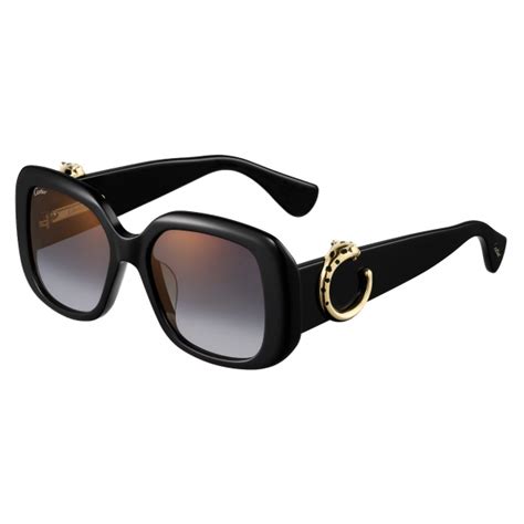 Cartier Square Black Gold Grey Lenses Panth Re De Cartier