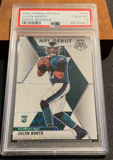 Jalen Hurts Mosaic Nfl Debut White Sparkle Ssp Psa