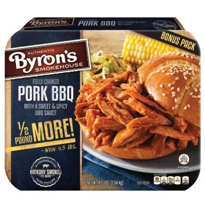 Byron S Fully Cooked Pork BBQ With Sweet Spicy BBQ Sauce 4 5 Lb