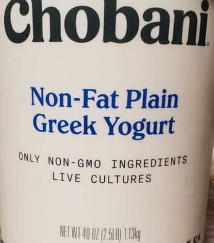 Chobani Plain Non Fat Greek Yogurt 227 G Nutrition Information Innit