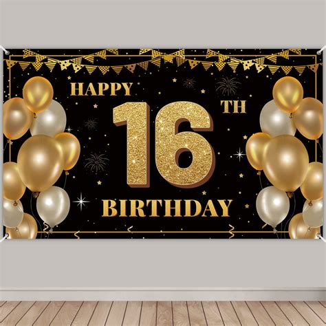 buy tzss large happy  birthday party decoration banner black