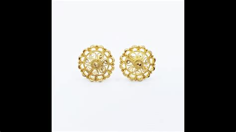 Goldshine K Solid Yellow Gold Earrings Stud Screw Back Genuine