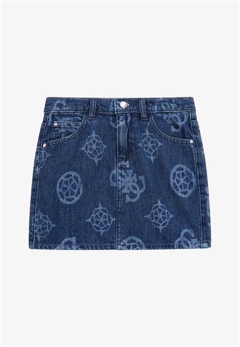 Guess Mit Allover Print A Linien Rock Mehrfarbig Grundton Blau