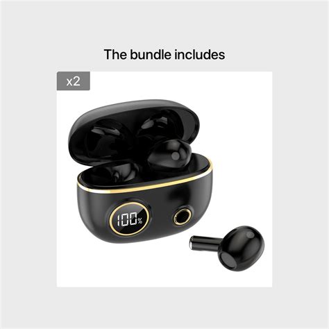 Tws Wireless Headphones Earbuds In Ear Earphone With Rechargeable Case And Round Led Display For