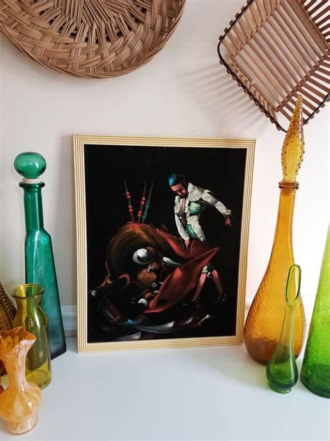 Black Velvet Matador Painting Mcm Black Velvet Painting Matador Bull