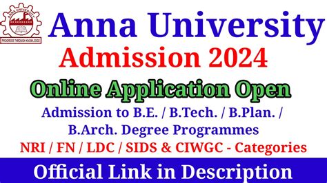 Anna University Admission 2024 Nri Ciwgc Fn Quota Admission To Beb