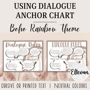 Dialogue Posters Boho Rainbow Neutral Decor Free Language Posters