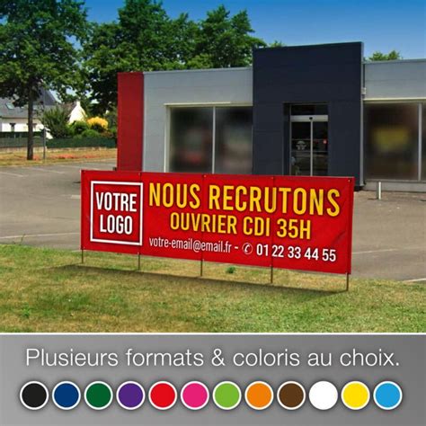 B Che Banderole Imprim E Recrutement Texte Et Logo Personnalis S Rouge