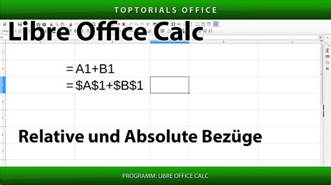 RELATIVE und ABSOLUTE BEZÜGE mit Beispielen LibreOffice Calc YouTube