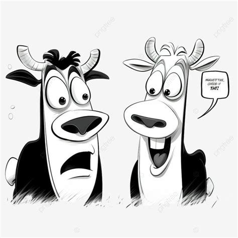 Black And White Cartoon Meme Template With Comic Cows, Ox, Funny Cow ...