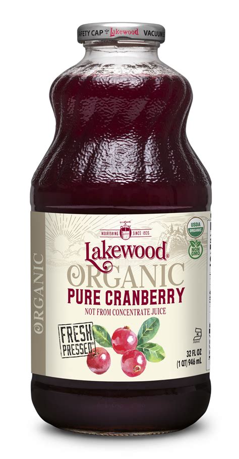 Lakewood Organic Pure Cranberry Juice 32oz Pack Of 6