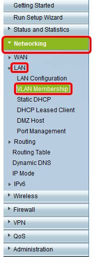 Konfigurieren der Zugehörigkeit zu virtuellen LANs VLANs auf einem