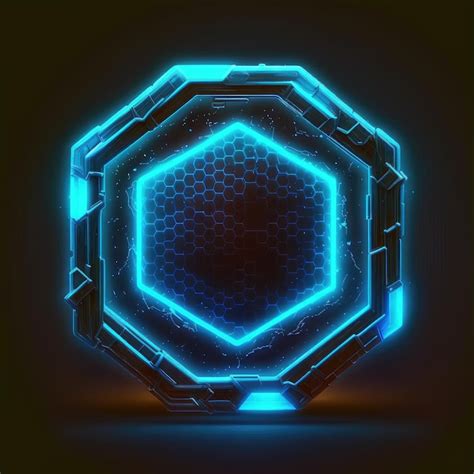 Premium Photo Abstract Of Glowing Futuristic Hexagon Frame