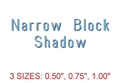 Narrow Block Shadow Embroidery Font Creative Fabrica