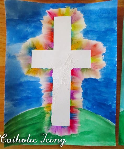 Easter Cross Art Project For Kids- Oil Pastel "Smudge" Technique With ...