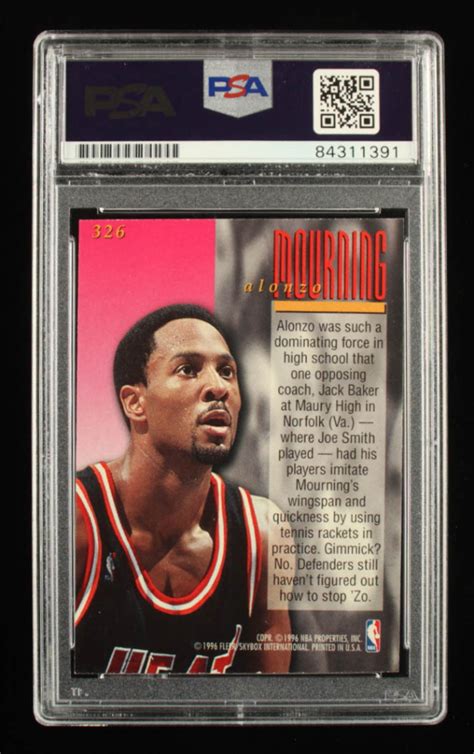 Alonzo Mourning Signed 1995 96 Ultra 326 ENC PSA Pristine Auction