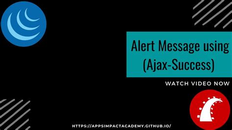 Display Successful Alert Message Using Success Option In Ajax Youtube